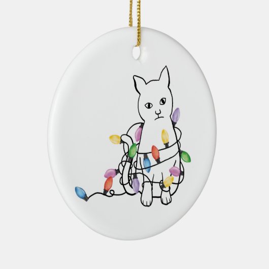 猫のクリスマス セラミックオーナメント (右)