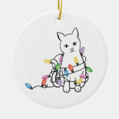 猫のクリスマス セラミックオーナメント (正面)