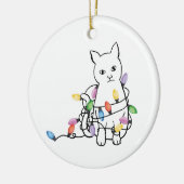 猫のクリスマス セラミックオーナメント (左)