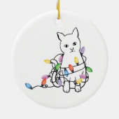 猫のクリスマス セラミックオーナメント (裏面)
