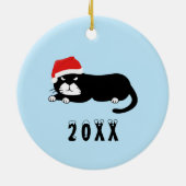 猫のクリスマス セラミックオーナメント (裏面)