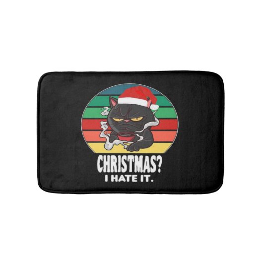 猫のクリスマス バスマット (正面)
