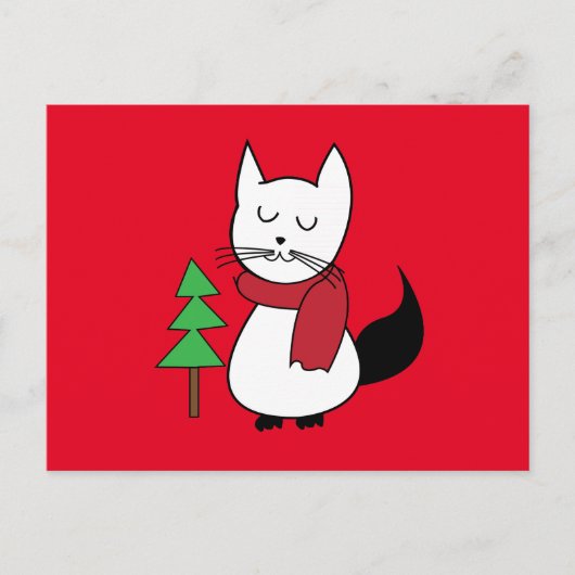 猫のクリスマス ポストカード (正面)