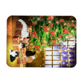猫のクリスマス マグネット (横)