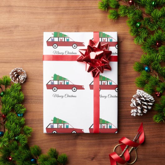 猫のクリスマス ラッピングペーパー (クリスマスギフト)