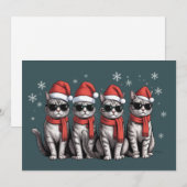 猫のクリスマス 猫ママ ホリデー Xmas サンタ シーズンカード (正面/裏面)