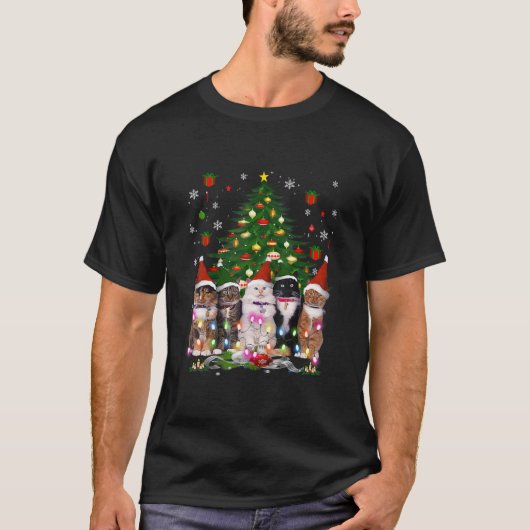 猫のクリスマス Tシャツ (正面)