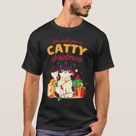 猫のクリスマス Tシャツ (正面)