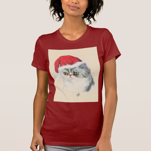 猫のクリスマス Tシャツ (正面)