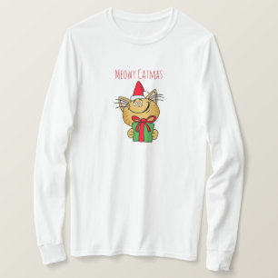 猫のクリスマスTシャツ メオウィー 可愛い猫 Tシャツ
