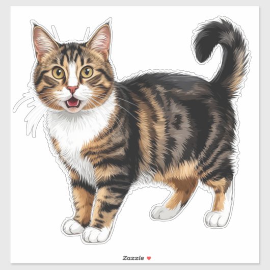 猫のクローズアップポートレート シール (シート)