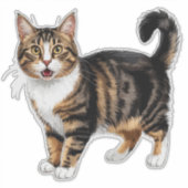 猫のクローズアップポートレート シール (正面)