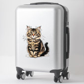 猫のクローズアップポートレート シール (スーツケース)