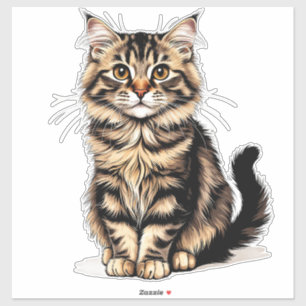 猫のクローズアップポートレート シール