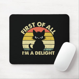 猫のグラフィックが面白い サーカスティックなTシャツ デル マウスパッド