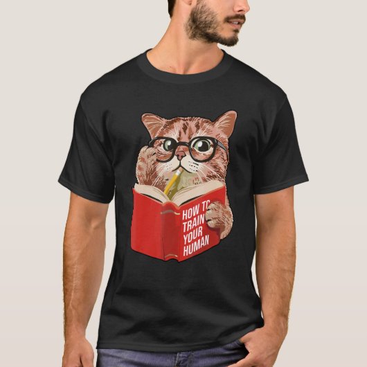 猫のグラフィック 読書 猫の飼い主 ペット 動物 猫 Tシャツ (正面)