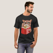 猫のグラフィック 読書 猫の飼い主 ペット 動物 猫 Tシャツ (正面フル)