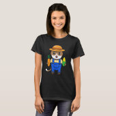 猫のグラフィック 農業 農家 農場 トラクター Tシャツ (正面フル)