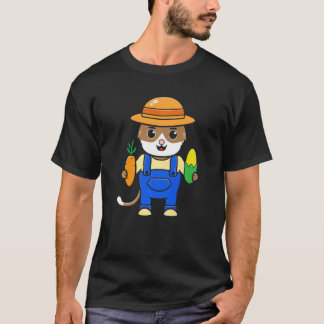 猫のグラフィック 農業 農家 農場 トラクター Tシャツ
