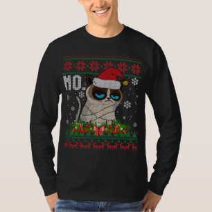 猫のグリュンピー Xmas 猫の醜いクリスマス スウェーター Tシャツ