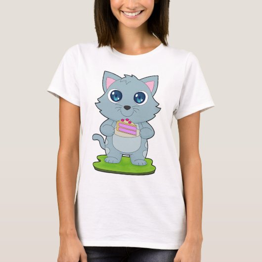 猫のケーキ Tシャツ (正面)
