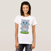猫のケーキ Tシャツ (正面フル)