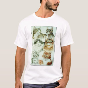 猫のコラージュのティー Tシャツ