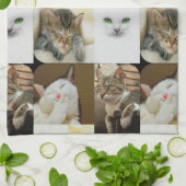 猫のコラージュの台所タオル キッチンタオル (折り畳み)