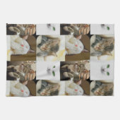 猫のコラージュの台所タオル キッチンタオル (横)