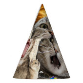 猫のコラージュ パーティーハット (左)