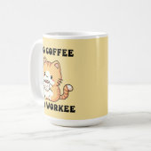 猫のコーヒーないワーキーな猫のユーモアのギフト コーヒーマグカップ (正面左)