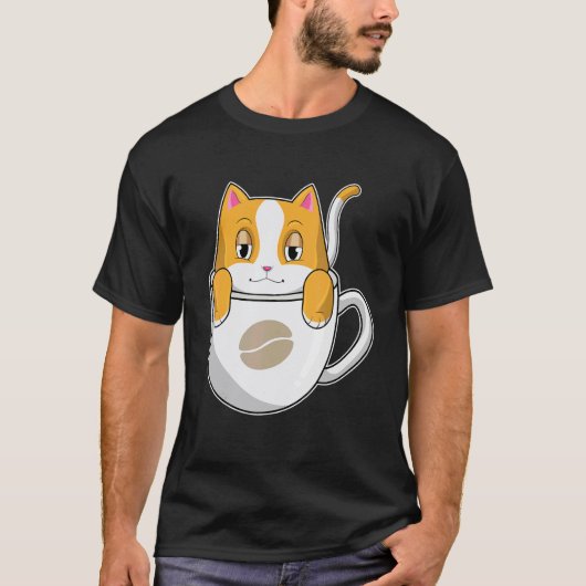 猫のコーヒーカップ Tシャツ (正面)