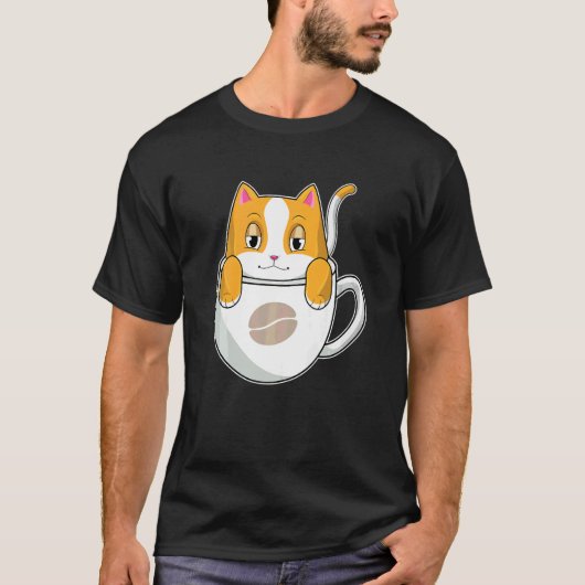 猫のコーヒーカップ Tシャツ (正面)