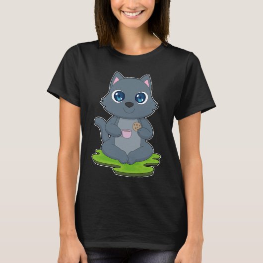 猫のコーヒークッキー Tシャツ (正面)