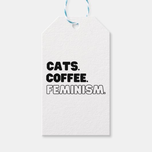 猫のコーヒーフェミニズム ギフトタグ (正面)