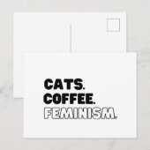 猫のコーヒーフェミニズム シーズンポストカード (正面/裏面)