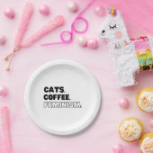 猫のコーヒーフェミニズム ペーパープレート (パーティー)