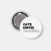 猫のコーヒーフェミニズム マグネット (正面/裏面)
