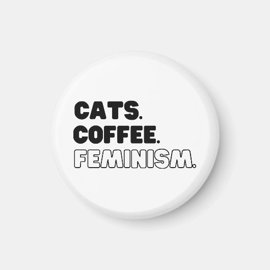 猫のコーヒーフェミニズム マグネット (正面)