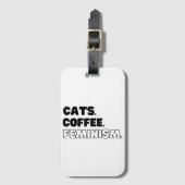 猫のコーヒーフェミニズム ラゲッジタグ (正面縦)