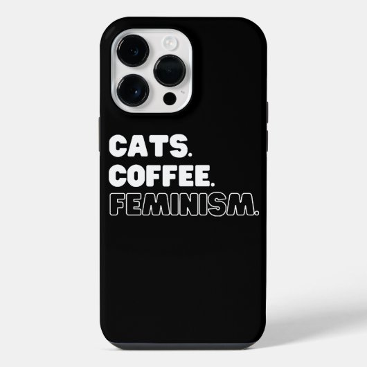 猫のコーヒーフェミニズム iPhoneケース (裏面)