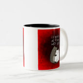 猫のコーヒーマグで9人暮らす ツートーンマグカップ (正面右)