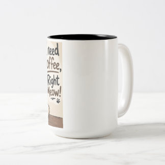 猫のコーヒーマグ "コーヒーが欲しいにゃ" ツートーンマグカップ