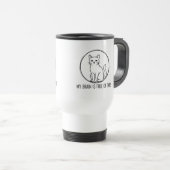 猫のコーヒーマグ - タブでいっぱいの脳 トラベルマグ (正面右)