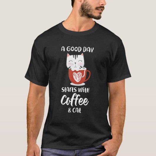 猫のコーヒーマグ Tシャツ (正面)