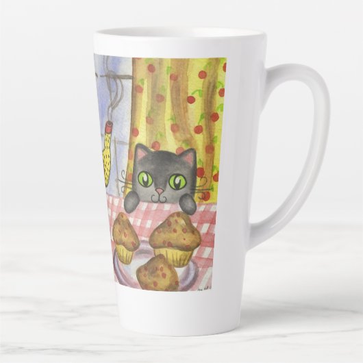 猫のコーヒーラテマグカップのギフト カフェラテマグ (右)