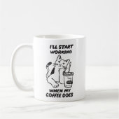 猫のコーヒー同僚 オフィス コーヒーマグカップ (左)