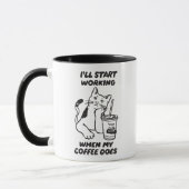 猫のコーヒー同僚 オフィス マグカップ (左)