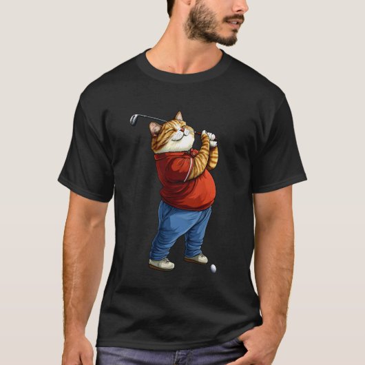 猫のゴルフ Tシャツ (正面)