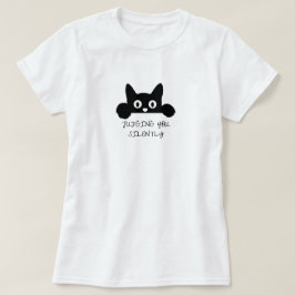 猫のサイレントグラフィックを見る猫サッシー Tシャツ